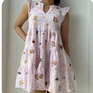 EUC Sz S Roller Rabbit Afina  Embroidery Pippa Floral Mini Dress